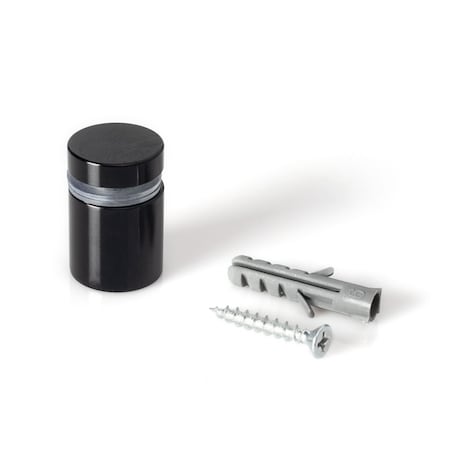 Round Standoffs, 3/4 In Bd L, Aluminum Black, 3/4 In OD, 20PK